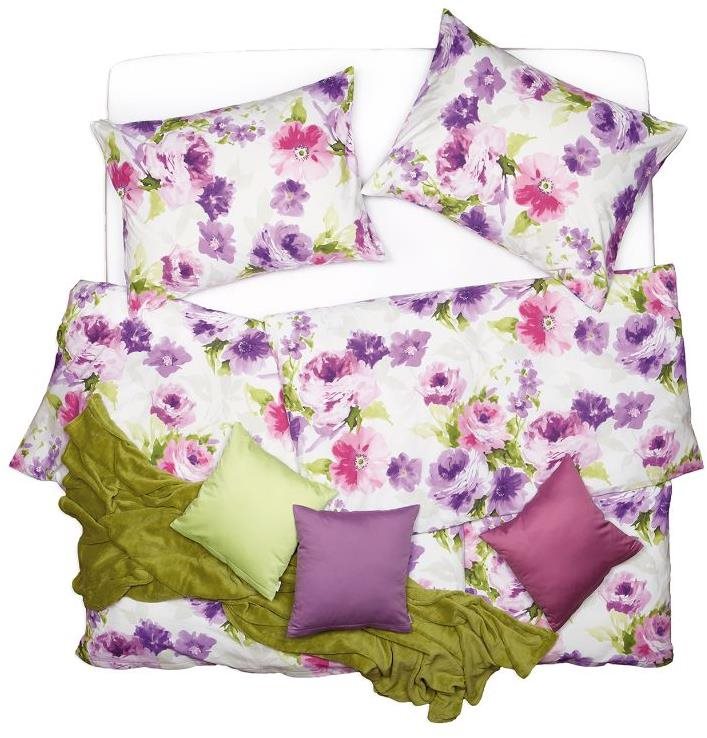 SCANquilt obliečky FINO DESIGN roses bielo-fialové Obliečky