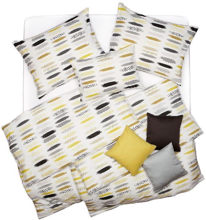 SCANquilt obliečky KLASIK DESIGN velo print bielo-okrovo-sivé...