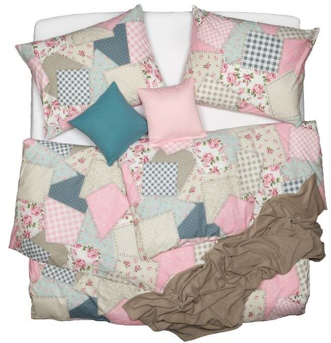 SCANquilt obliečky KLASIK patchwork ružové Obliečky