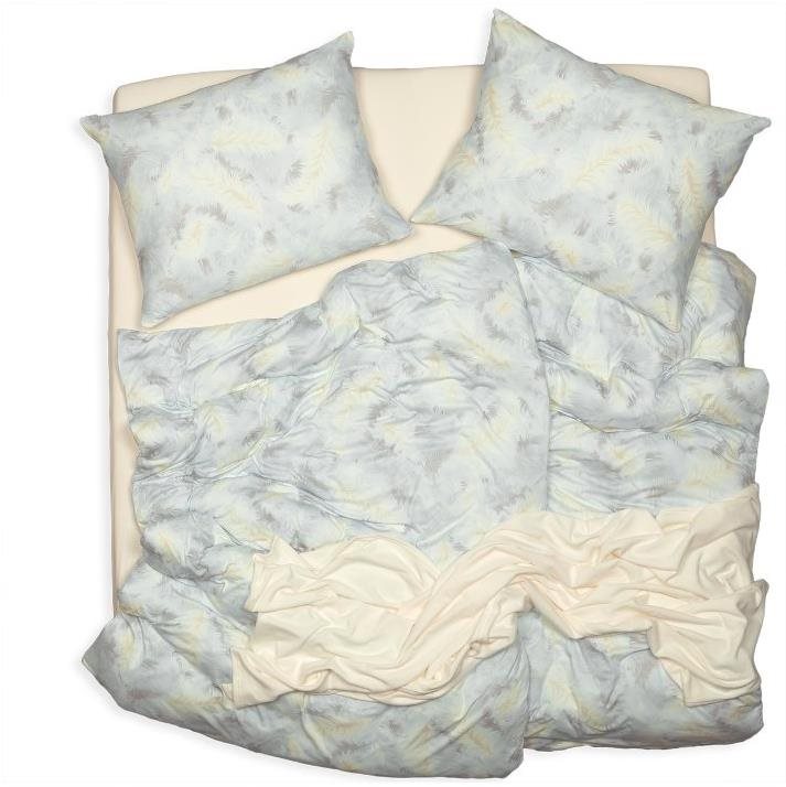 SCANquilt obliečky JERSEY perie sivo-smotanové Obliečky