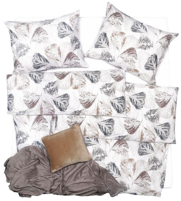 SCANquilt obliečky KLASIK DESIGN ginko sivo-béžové Obliečky
