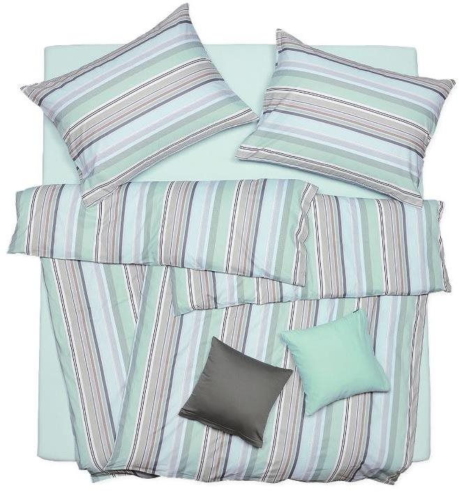 SCANquilt obliečky KLASIK pruhy tyrkysové Obliečky