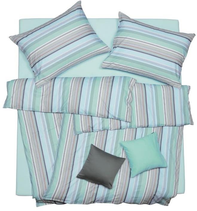 SCANquilt obliečky KREP pruhy tyrkysové Obliečky