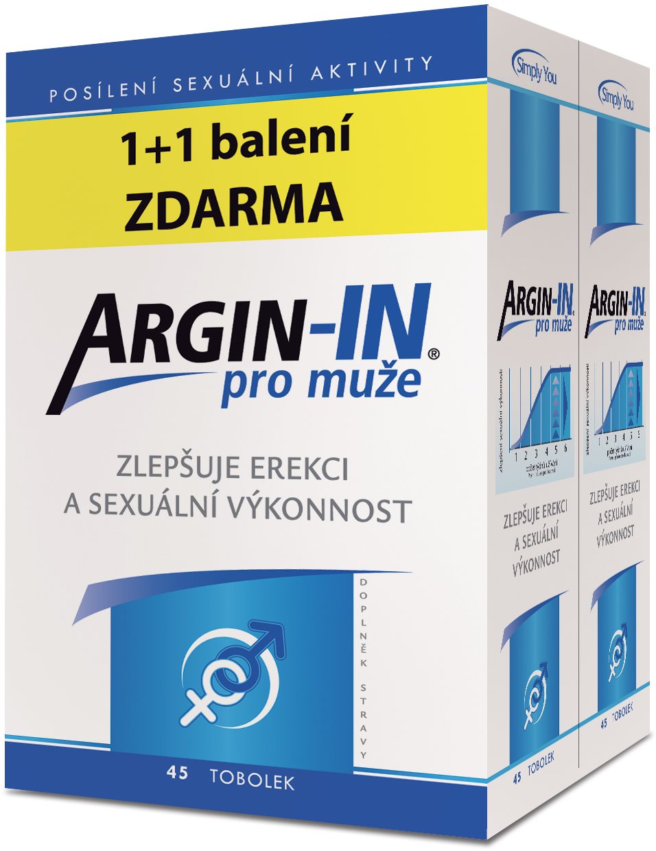 Argin-IN pre mužov tob. 45 + Argin-IN tob. 45 Doplnok stravy