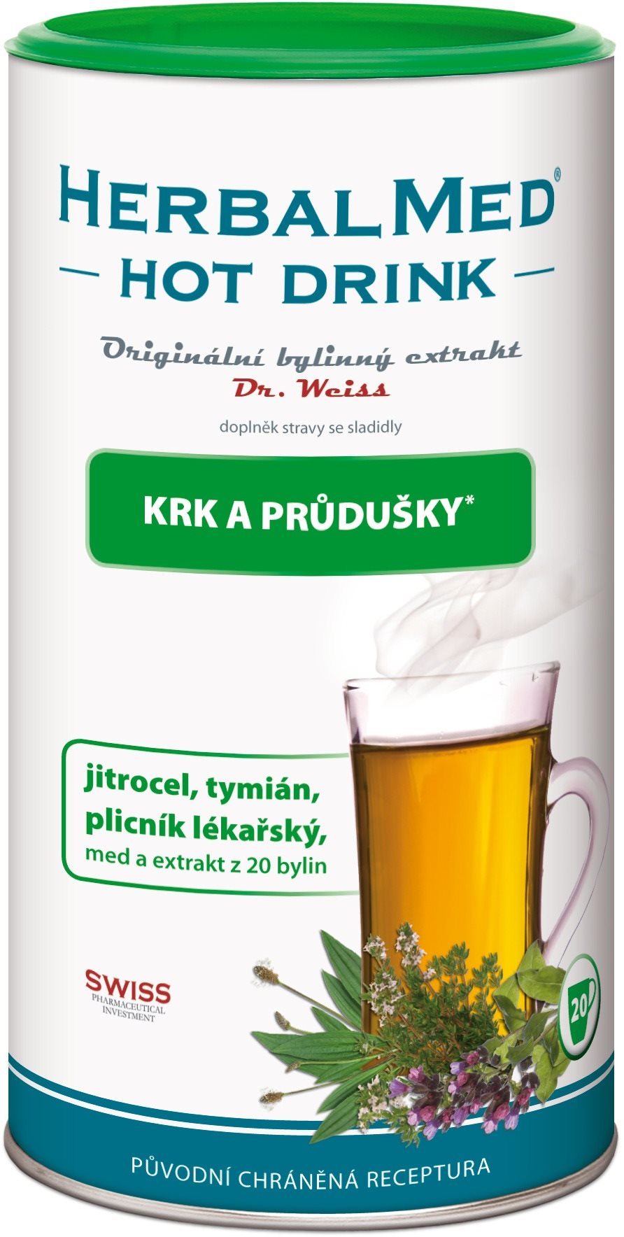 HERBALMED HotDrink Dr.Weiss krk priedušky 180 g + vitamín C Bylinný...