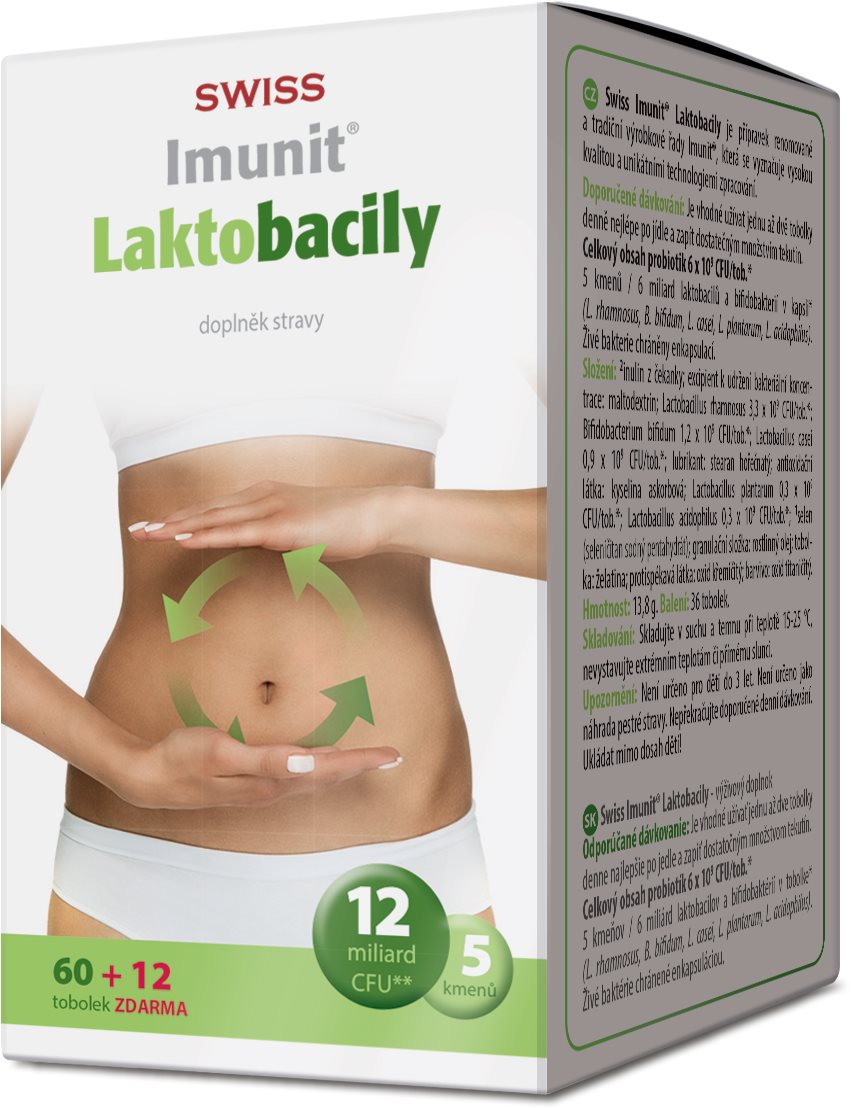 Laktobacily SWISS Imunit tob.60+12 zdarma Doplněk stravy