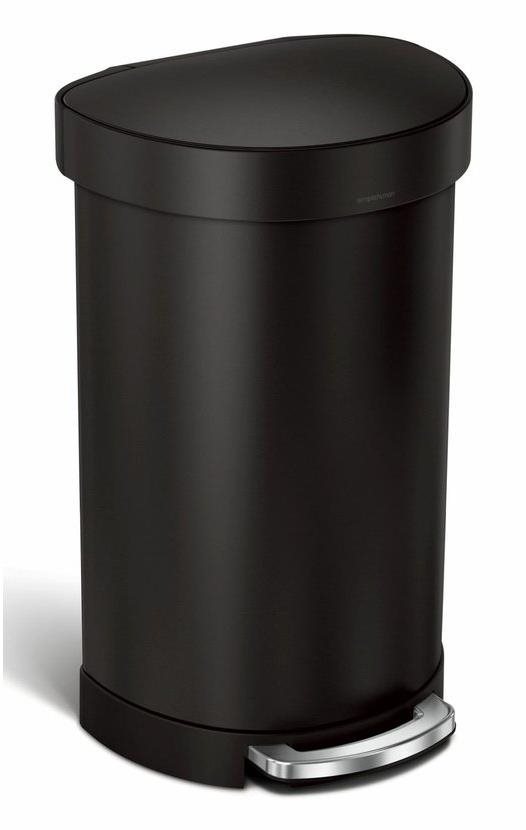 Simplehuman Pedálos szemetes, 45 l, félkör, matt fekete acél,...
