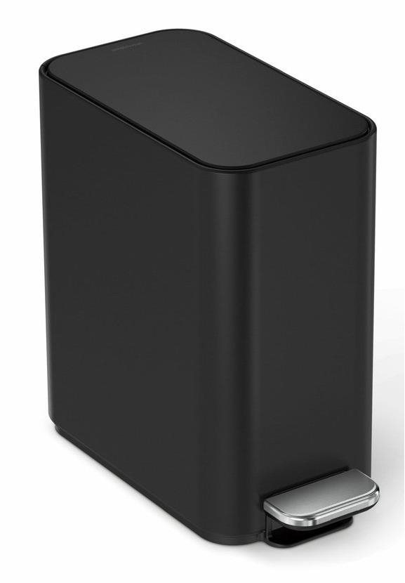 Simplehuman Keskeny pedálos szemetes, 5 l, matt fekete acél Szemetes