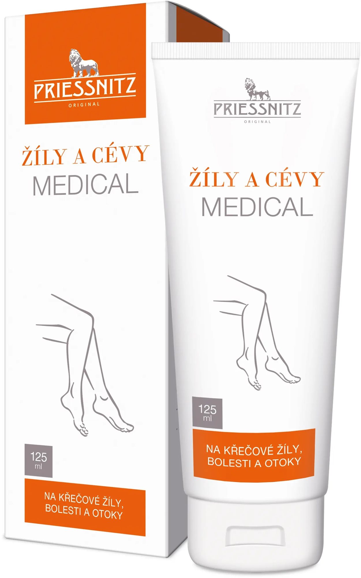 Priessnitz Žily a cievy MEDICAL 125 ml Krém na nohy