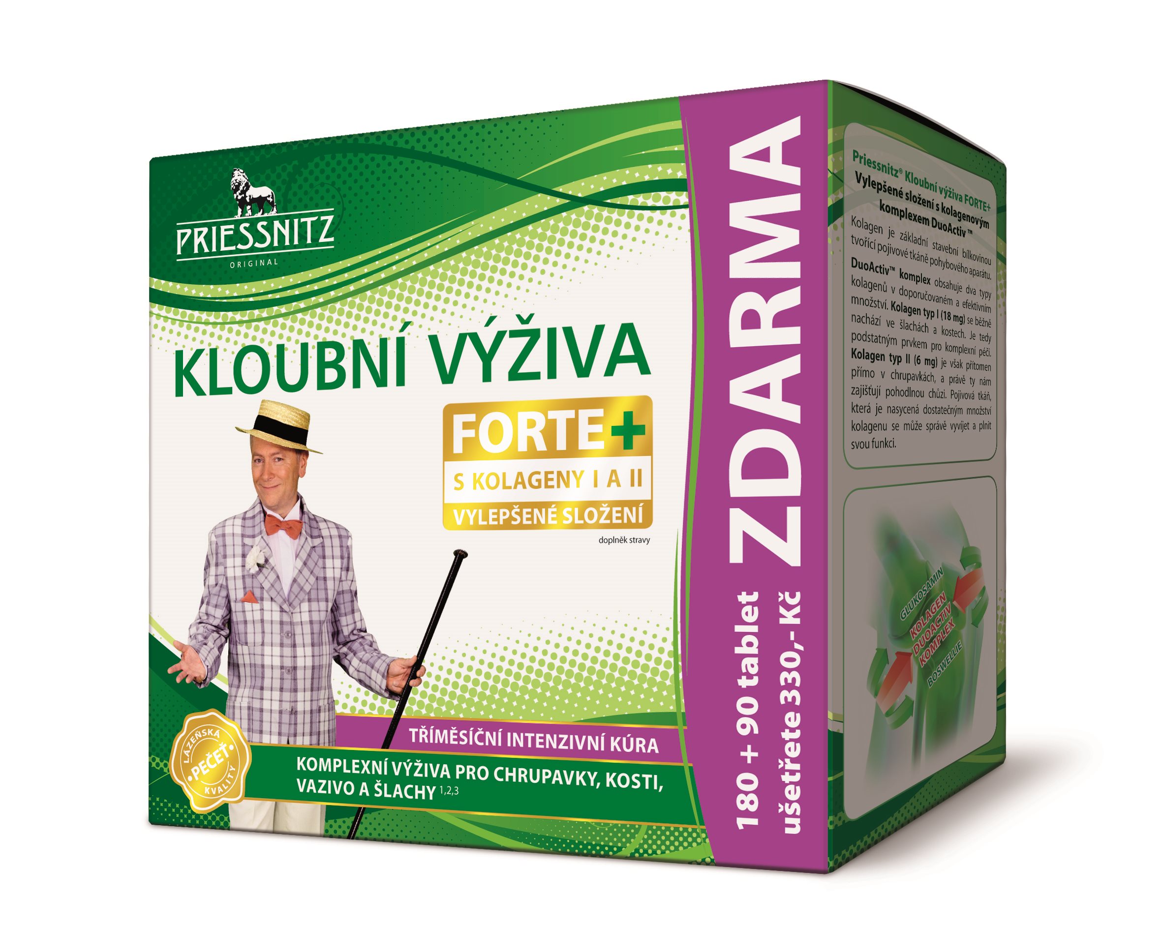 Priessnitz Kĺbová výživa Forte Glukozamín + Kolagén 180 + 90 Kĺbová...