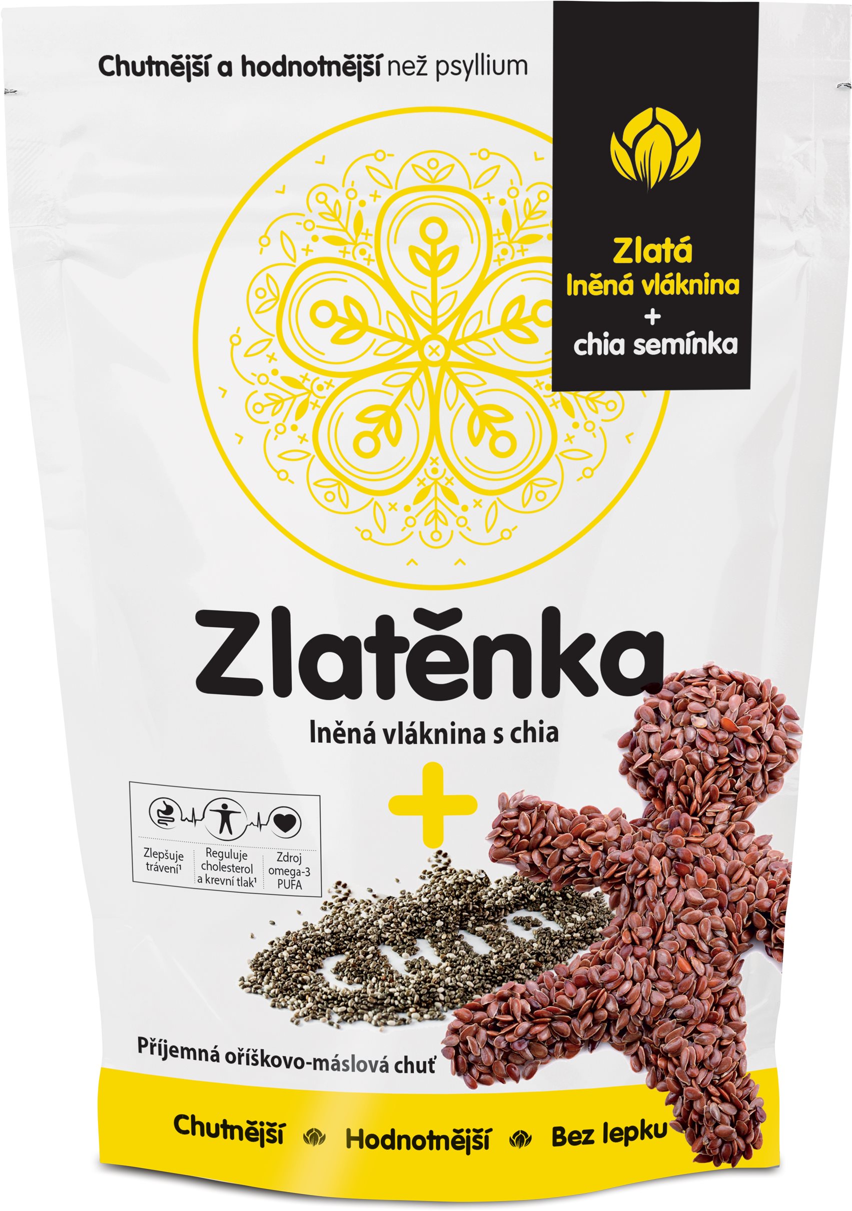 Zlatenka ľanová vláknina a chia 300 g Vláknina