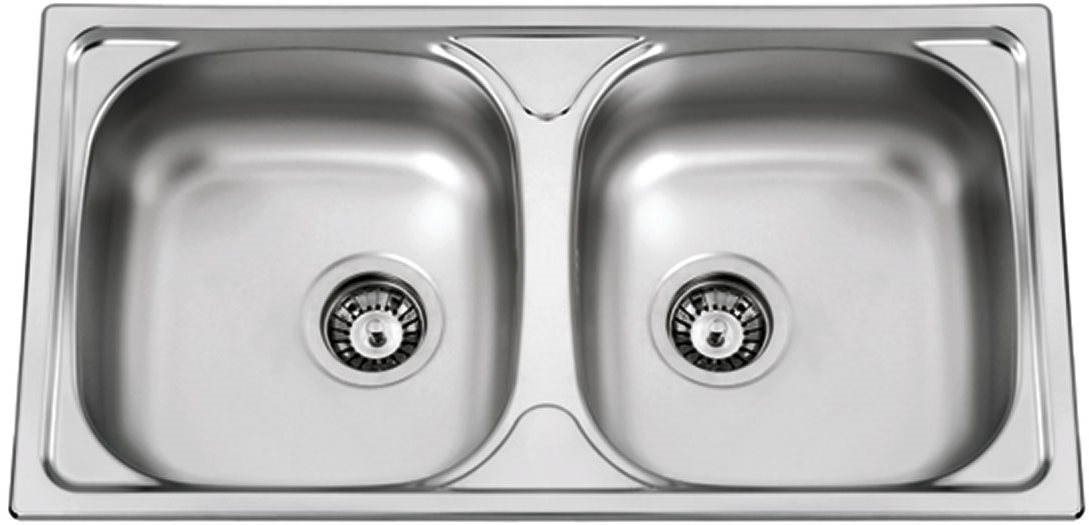 Sinks Okio 780 DUO V 0,5 mm matný Nerezový drez