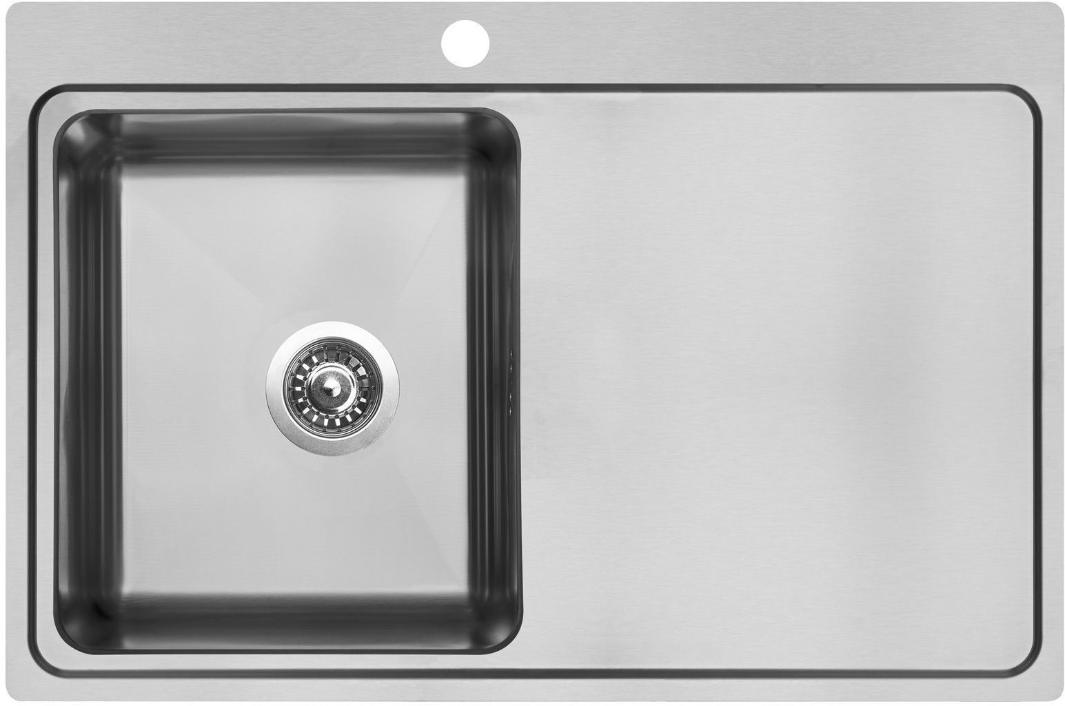 SINKS BLOCK 780 V 1mm ľavý brúsený Nerezový drez
