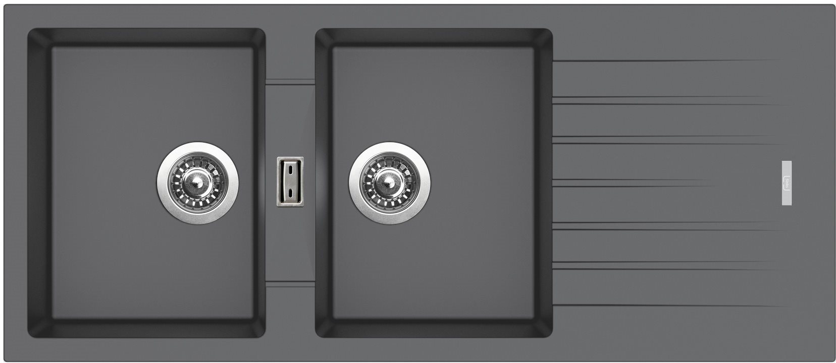 SINKS PERFECTO 1160 DUO Titanium Granitový drez