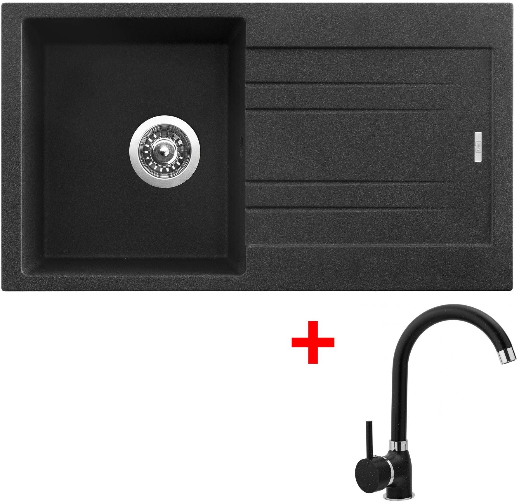 Sinks Rapid 780 N, Granblack + Polo GR Set drezu a batérie