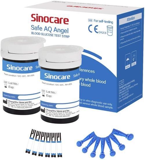 SINOCARE Sada 50 náhradných prúžkov + 50 lancet pre Safe AQ Angel...