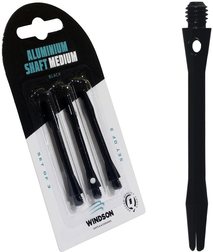 Windson Aluminium Shaft Medium Black 50 mm Násadky na šípky