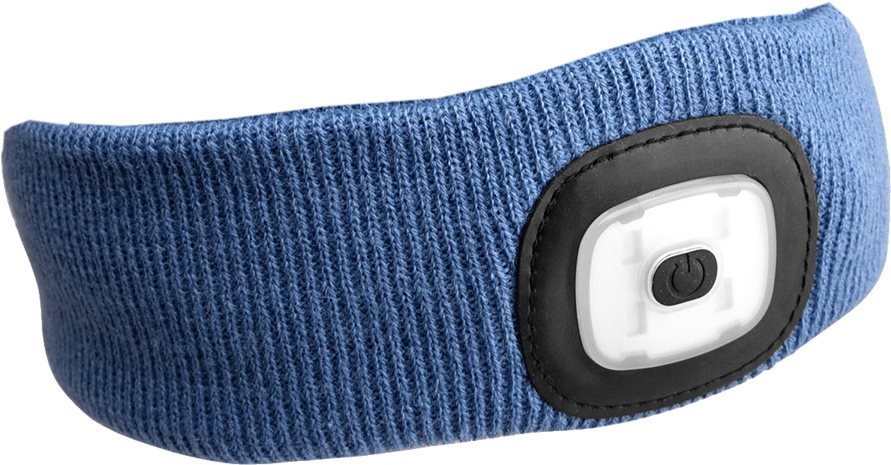SIXTOL 45 lm,  nabíjacia, USB, univerzálna veľkosť, modrá Čelenka