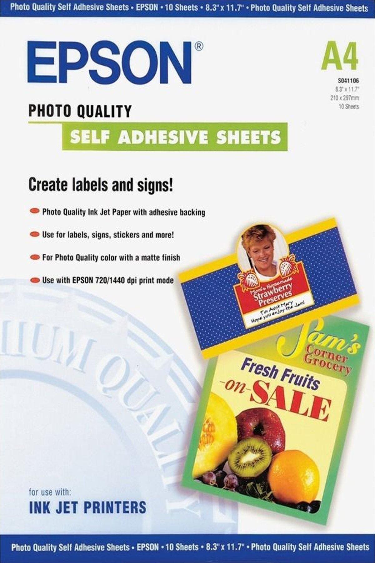Epson Selbstklebendes Fotopapier - A4 - 10 Blätter Fotopapier