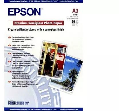 Epson Premium Semigloss Photo Paper - DIN A3+ - 250g/m2 - 20 lap...