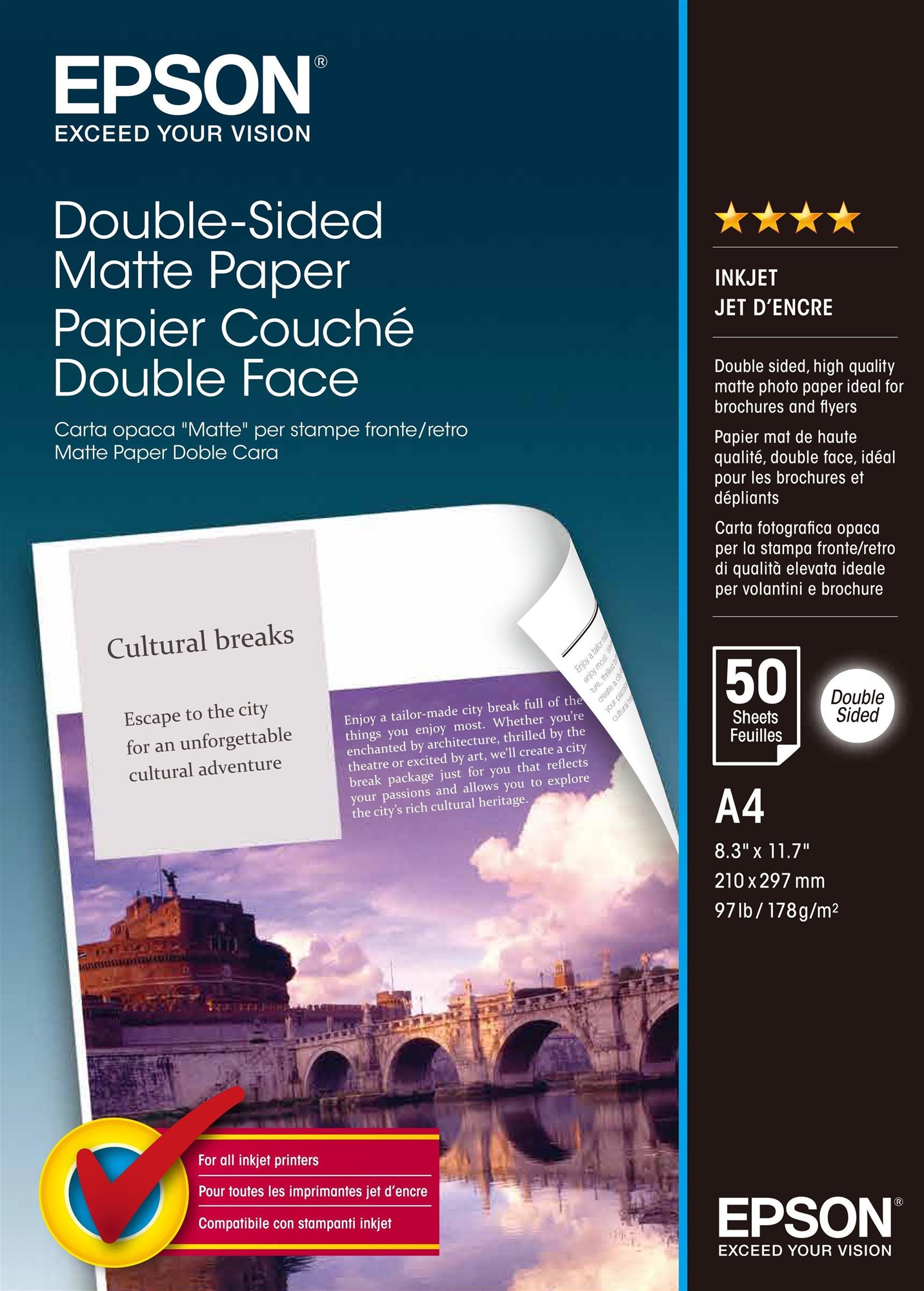 Epson Double-Sided Matte Paper - A4 - 50 lap Fotópapír