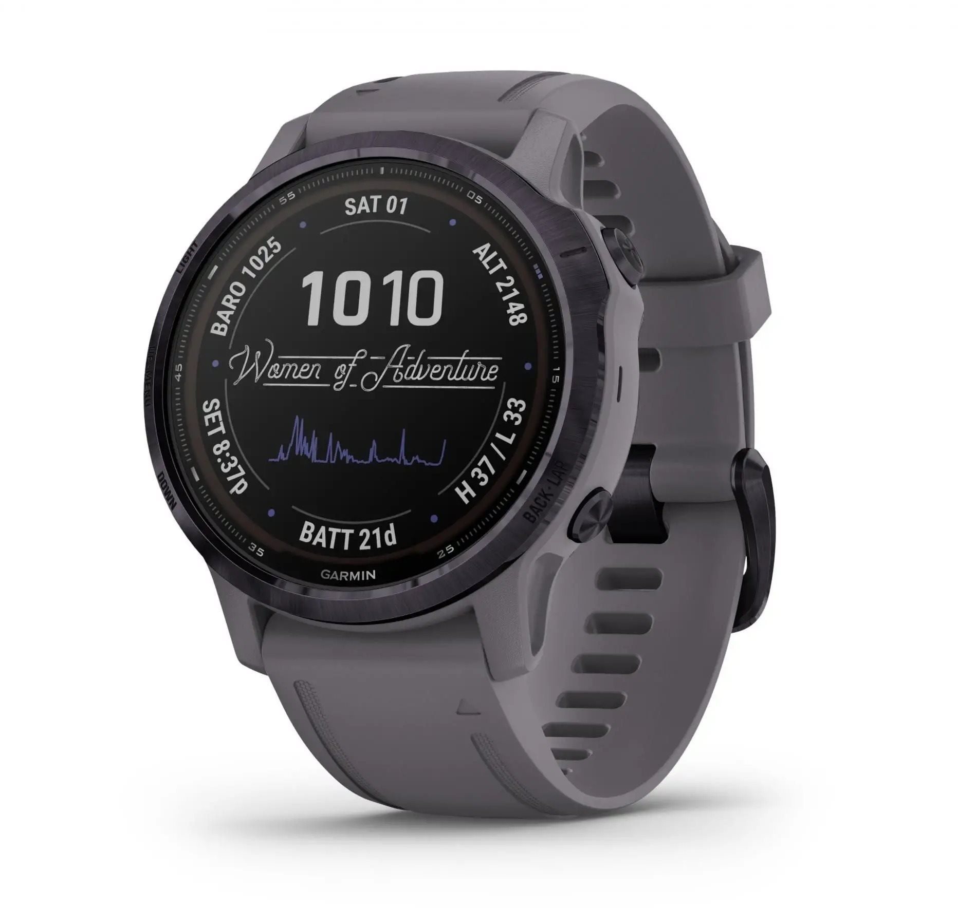 Garmin Fenix 6S Pro Solar, Amethyst Steel, Shale Grey Band Smart...