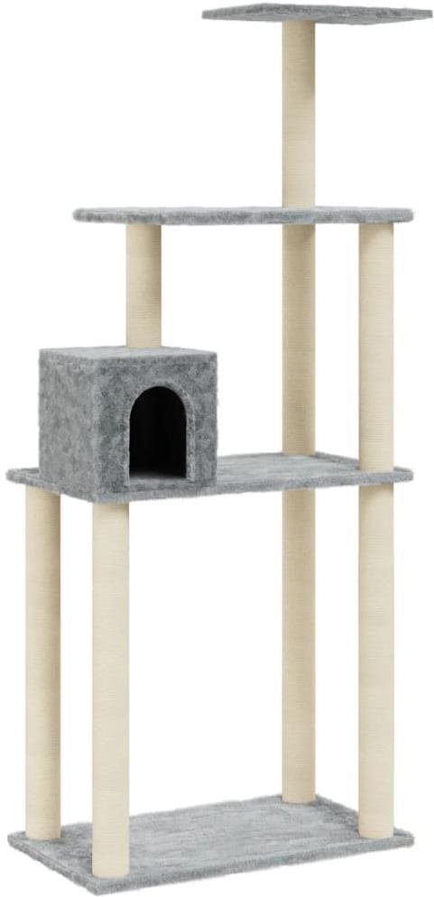 SHUMEE Škrabadlo pre mačky so sisalovými stĺpikmi svetlosivé 147 cm...