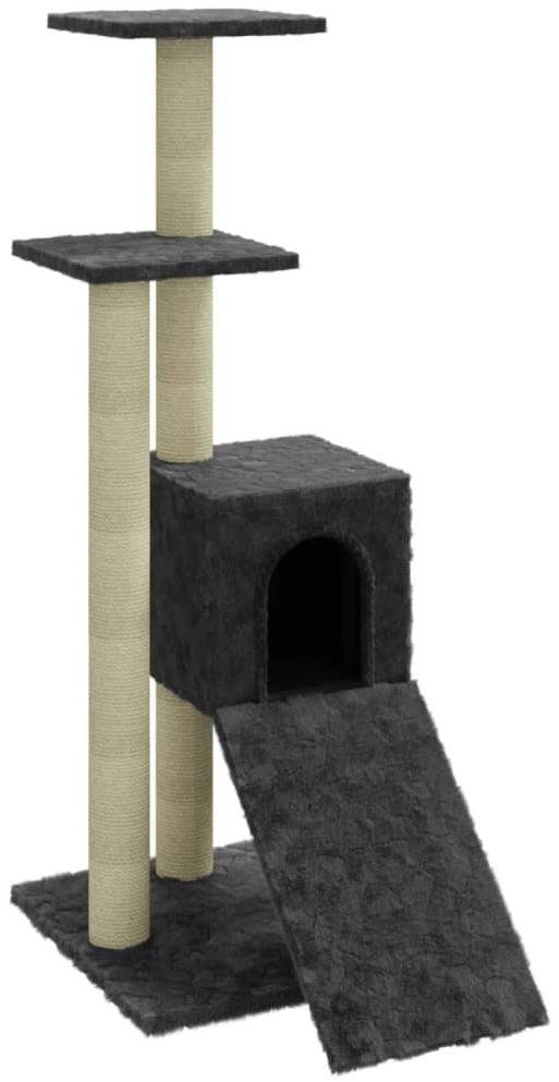 SHUMEE Škrabadlo pre mačky so sisalovými stĺpikmi tmavosivé 92 cm...