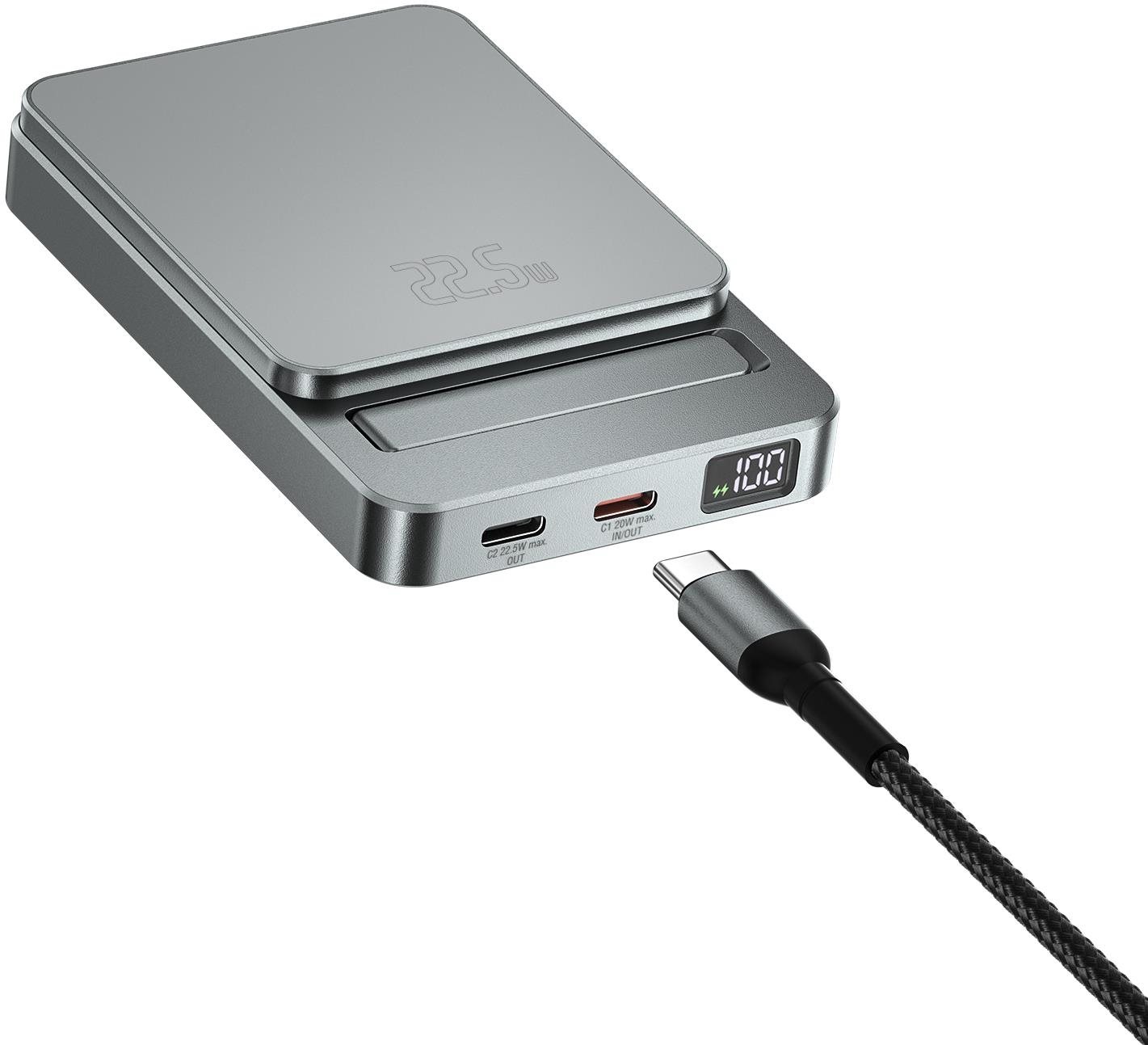 4smarts Wireless OneStyle 5000mAh MagSafe compatible, grey Power bank
