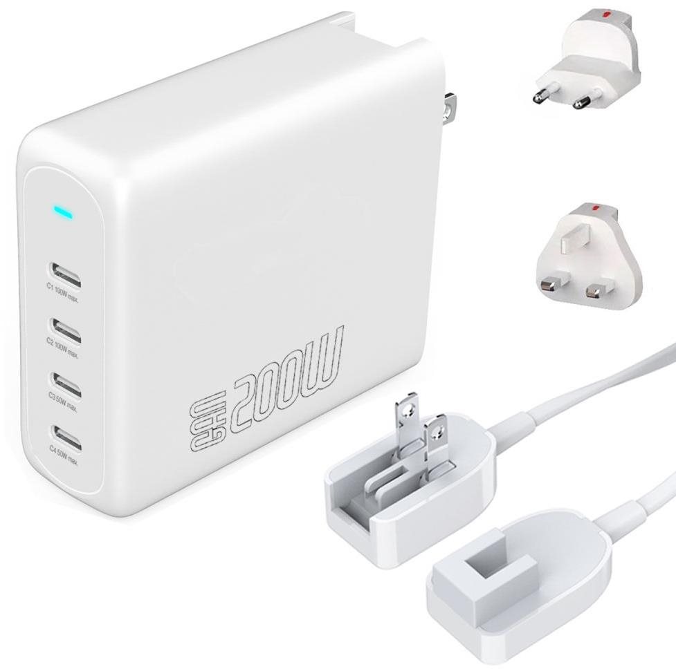 4smarts Charger GaN Flex Pro 200W 4 USB-C white Töltő adapter