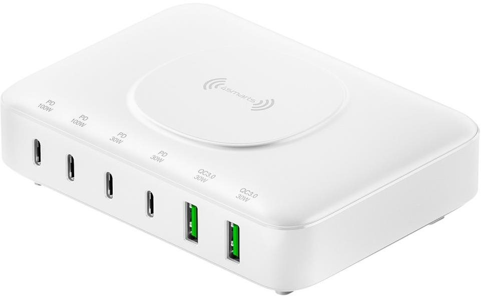 4smarts 7in1 GaN Charging Station 100W with Wireless white Töltő...