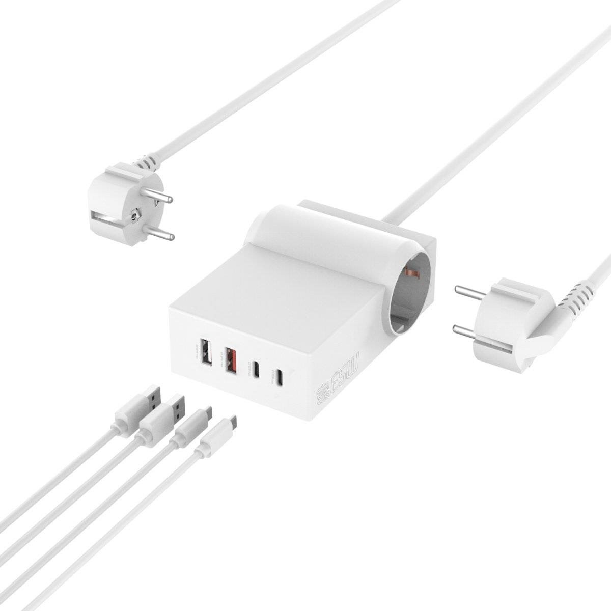 4smarts USB-C/A Power Strip Desk GaN 65 W Predlžovací kábel