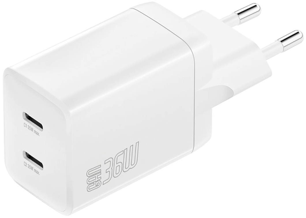 4smarts Wall Charger PDPlug Dual 36 W GaN 2C, fehér Töltő adapter