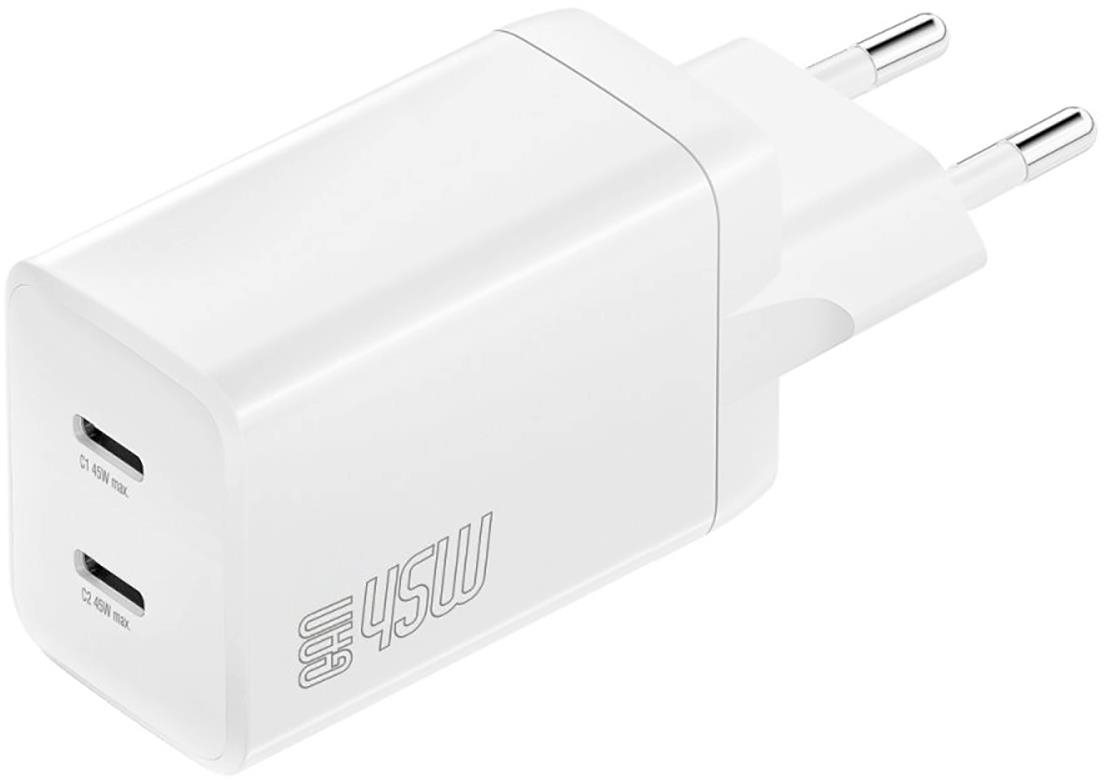 4smarts Wall Charger PDPlug Dual 45W GaN 2C white Netzladegerät