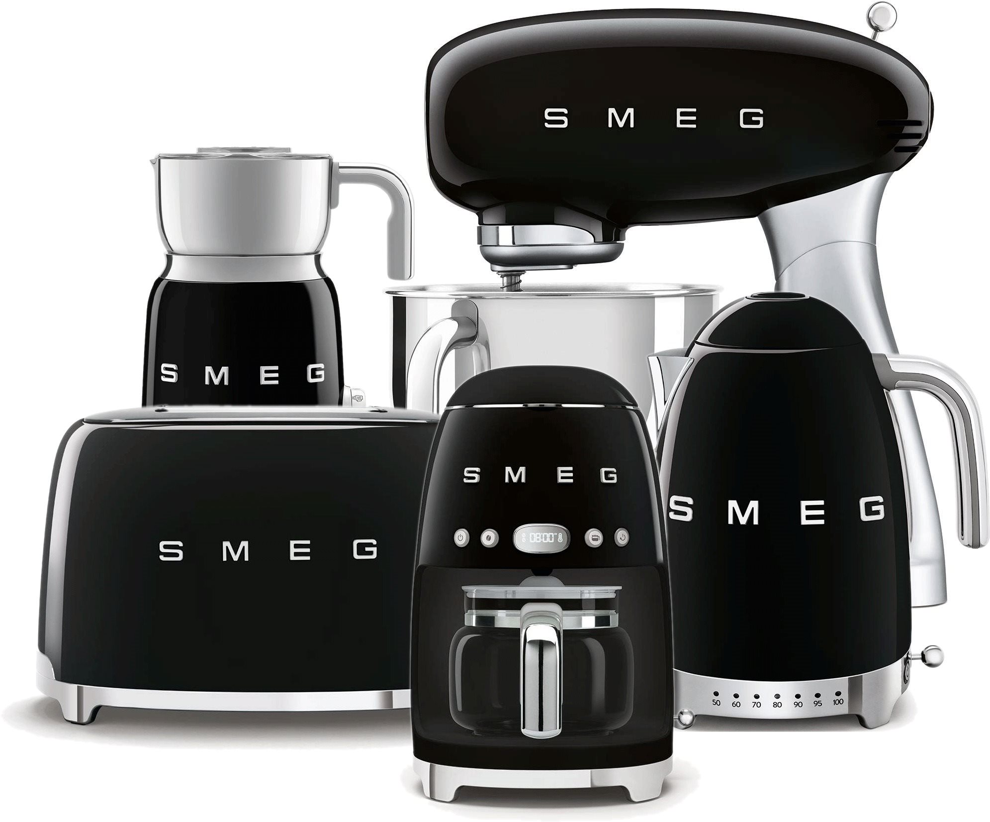 SMEG 50's Retro Style 4,8 l Küchenmaschine schwarz, mit...