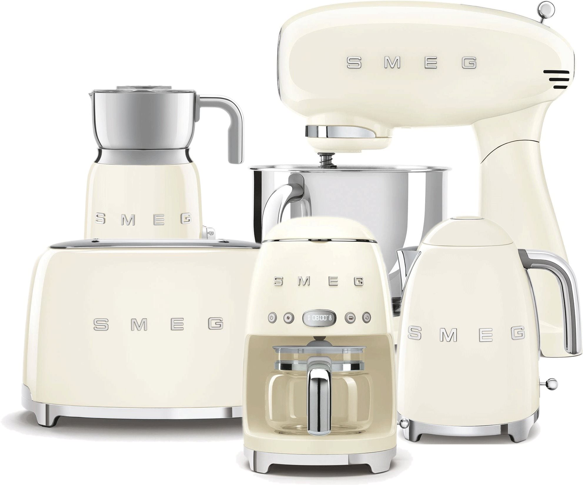 Kuchyňský robot SMEG 50's Retro Style 4,8 l krémový, s nerezovou...