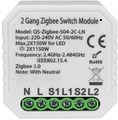 Smoot ZigBee Switch Module s nulákem dvoukanálový Smart modul