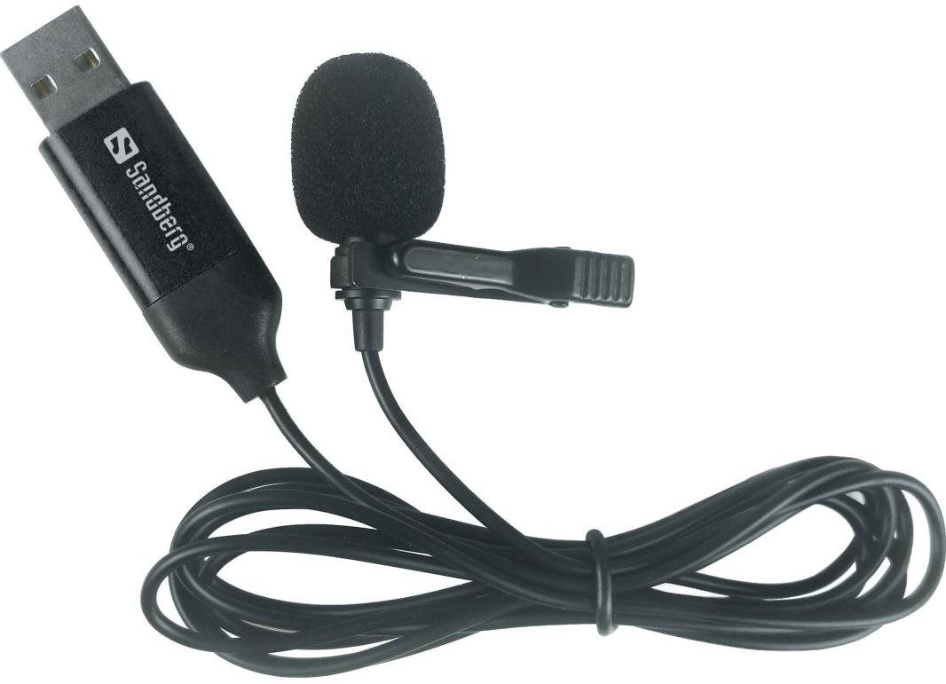 Sandberg streamovací USB mikrofón s klipsom na pripnutie Mikrofón