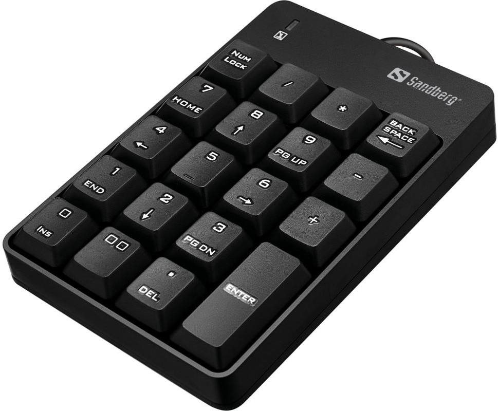 Sandberg numerická klávesnica, USB, čierna Numerická klávesnica