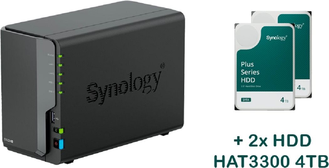 Synology DS224+ 2xHAT3300-4T (8TB) NAS