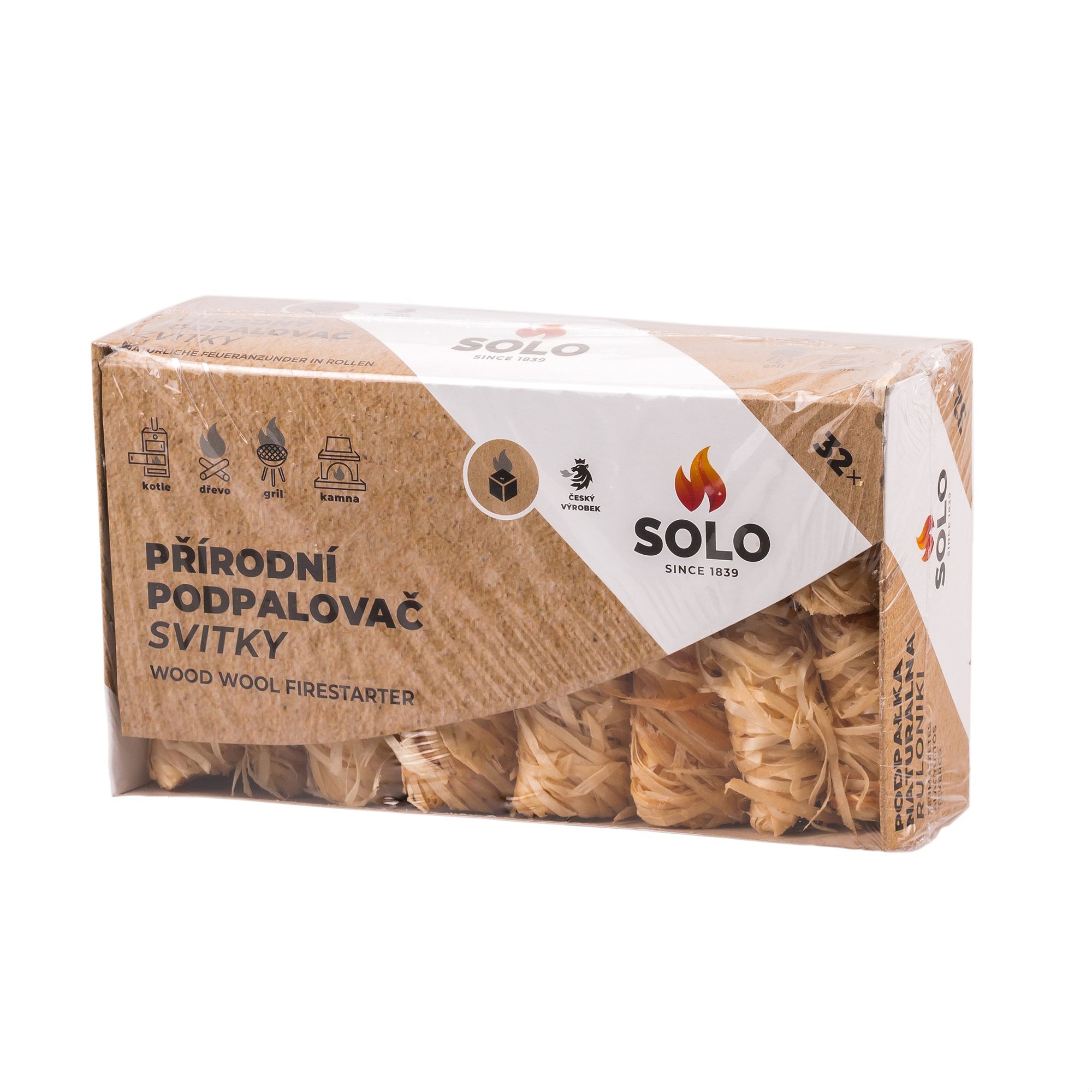 SOLO Ekologický podpaľovač Zvitky – 32 ks Podpaľovač