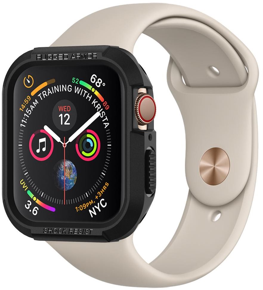 Spigen Rugged Armor Black Apple Watch 6/SE/5/4 40 mm Okosóra tok