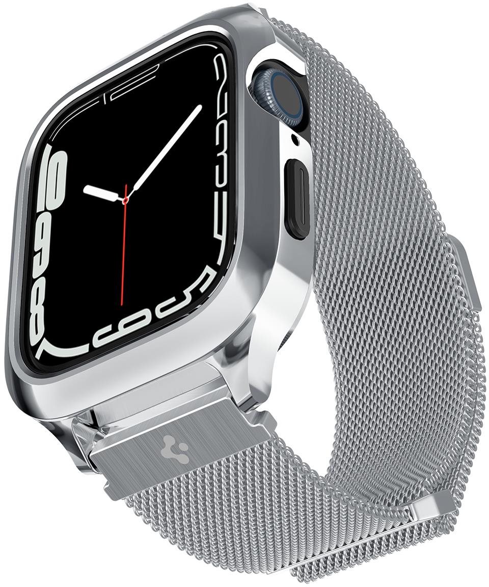Spigen Metal Fit Pro Silver Apple Watch 8/7 45 mm Ochranný kryt na...