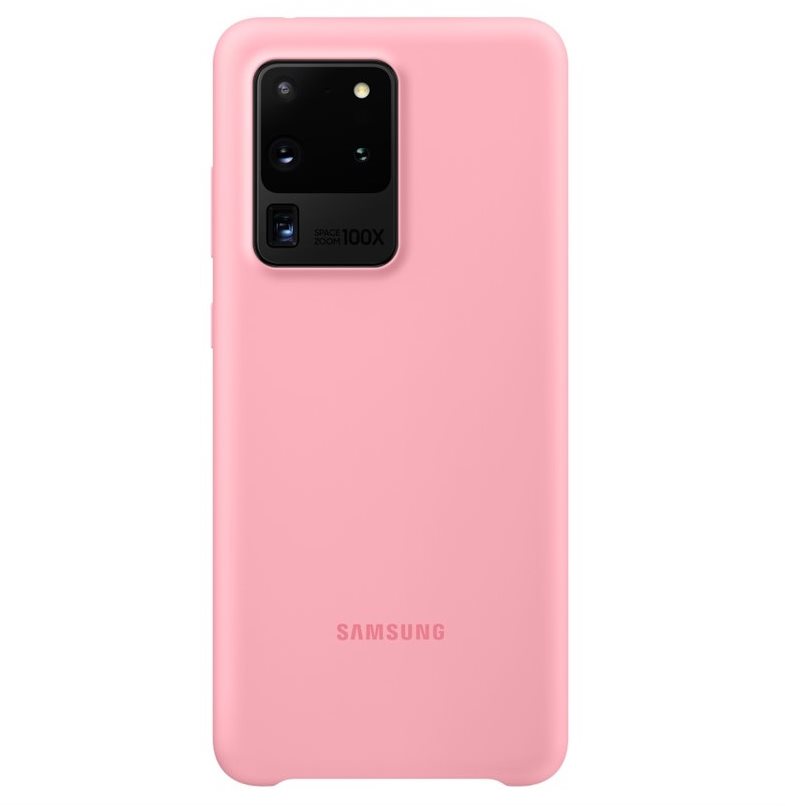Samsung Silicone Back Cover for Galaxy S20 Ultra, Pink Phone Cover