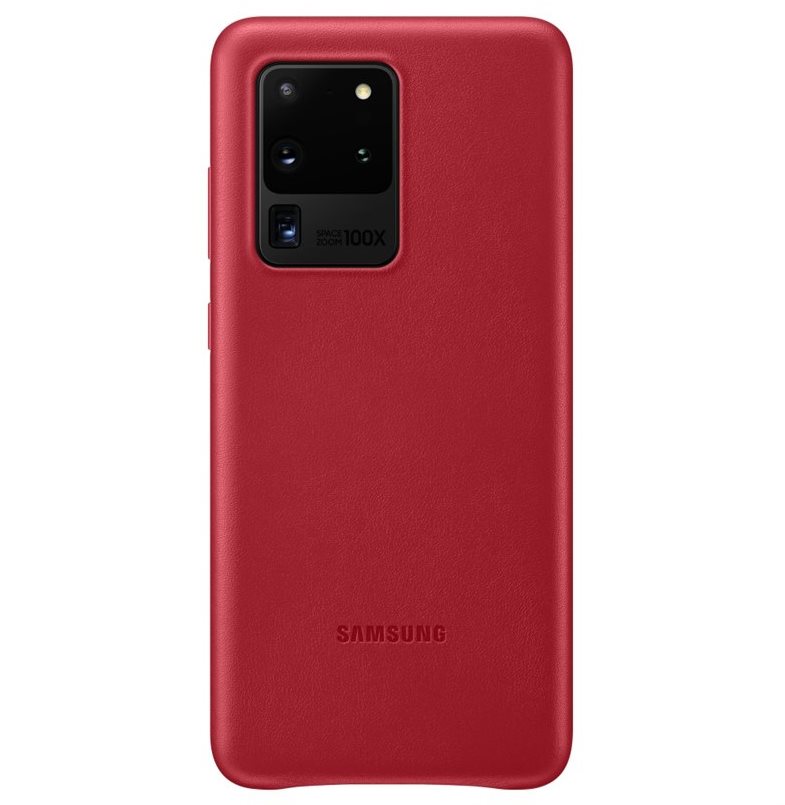 Samsung Leather Back Case for Galaxy S20 Ultra Red Phone Cover