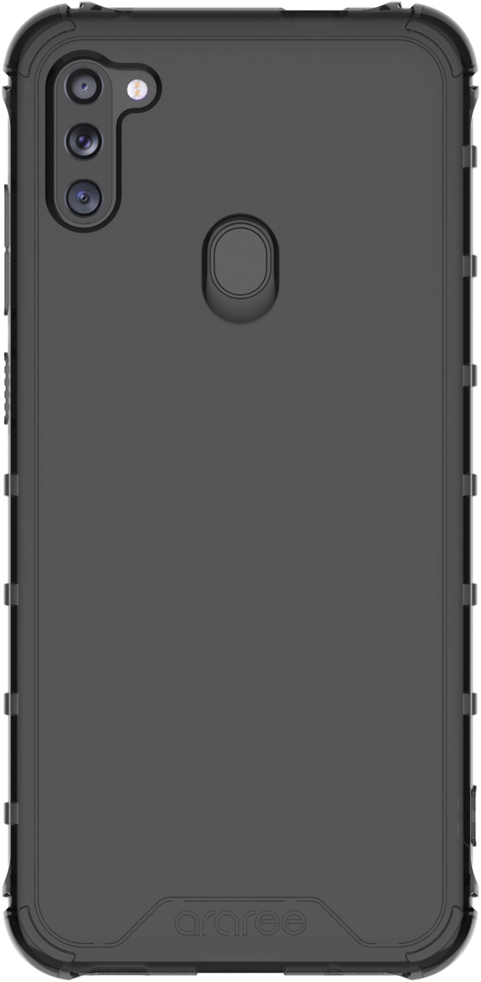Samsung Galaxy M11 Semi-Transparent Back Cover, Black Phone Cover