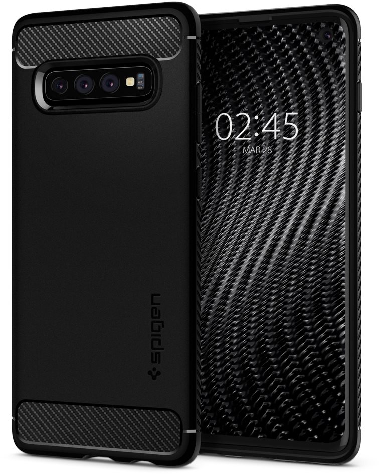 Spigen Rugged Armor Black Samsung Galaxy S10 Phone Cover
