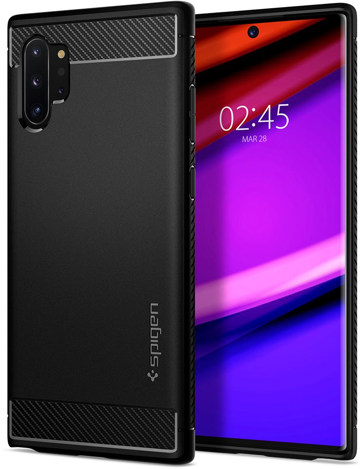 Spigen Rugged Armor Black Samsung Galaxy Note 10+ Phone Cover