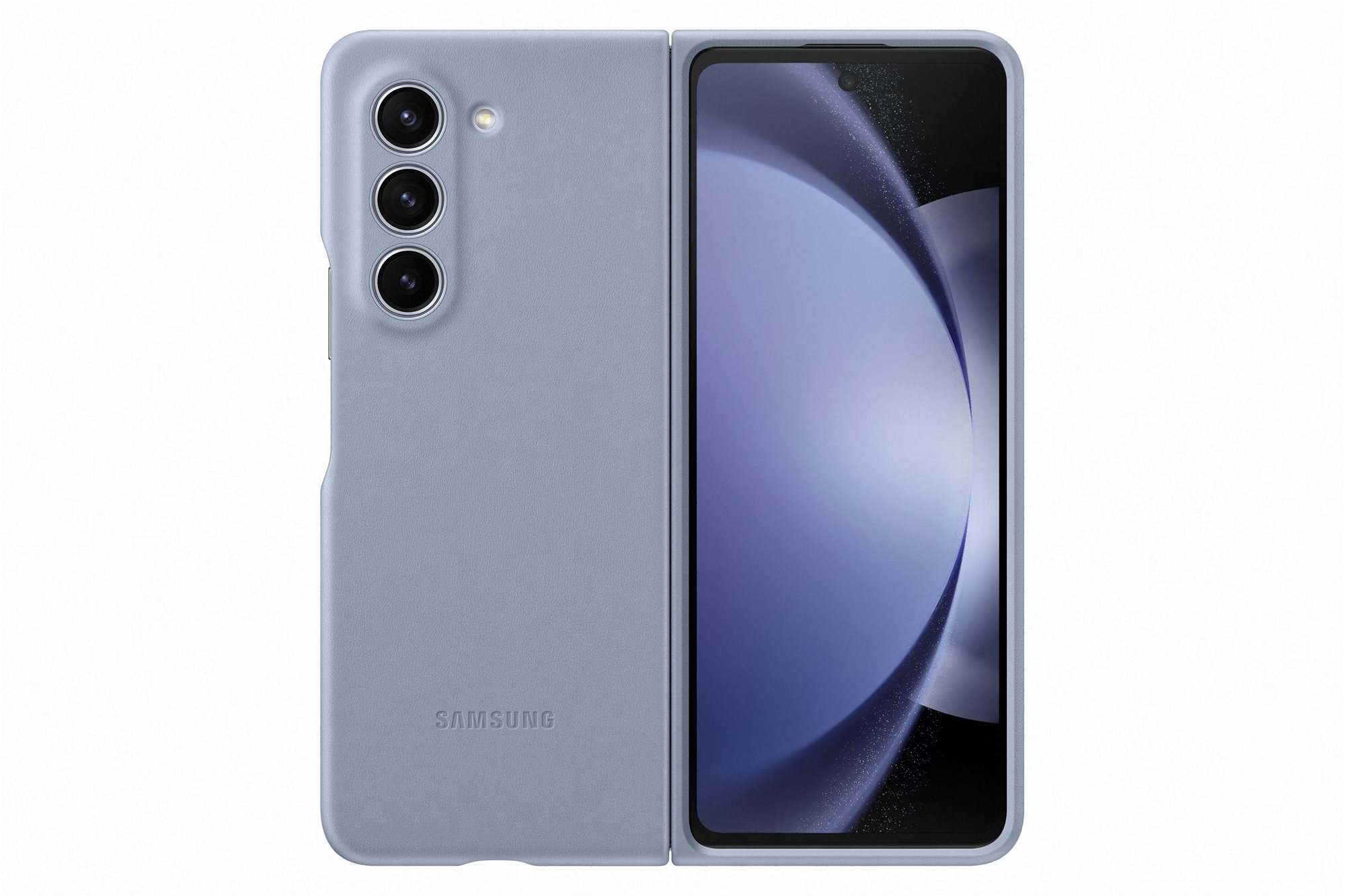Samsung Galaxy Z Fold5 Zadný kryt z eko kože modrý Kryt na mobil