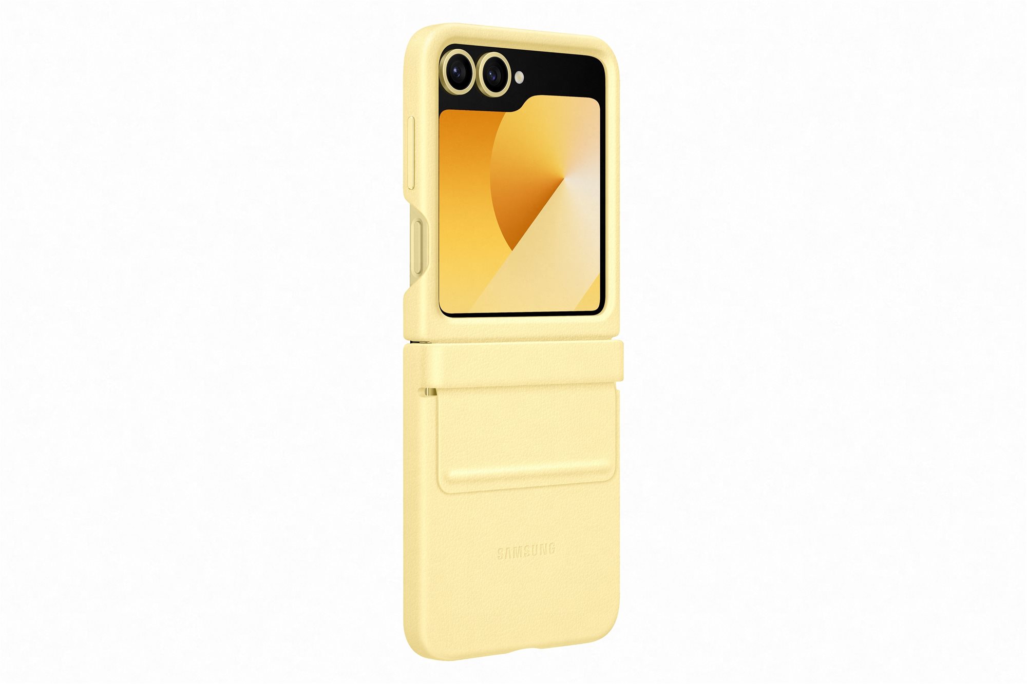 Samsung Galaxy Z Flip6 Schutzhülle aus veganem Leder Yellow...